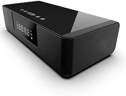 اسپیکر بلوتوثی WVV با شارژ بی‌سیم، تماس هندزفری، آلارم هوشمند با کنترل از راه دور، ساندبار صوتی جدید