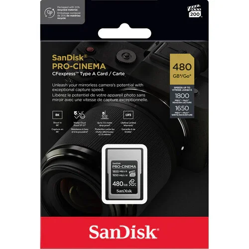 کارت حافظه 480 گیگابایتی SanDisk PRO-CINEMA CFexpress Type A کارت حافظه 480 گیگابایتی SanDisk PRO-CINEMA CFexpress Type A