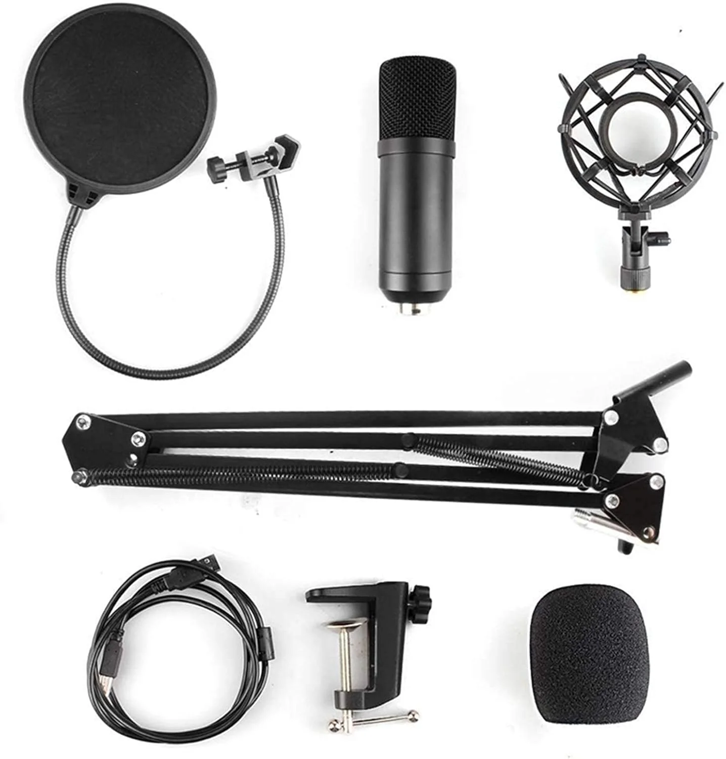 میکروفون USB کیت میکروفون کاردیوئید کامپیوتر USB میکروفون کاندنسر پادکست با چیپست صدای حرفه ای برای میکروفون کارائوکه کامپیوتر