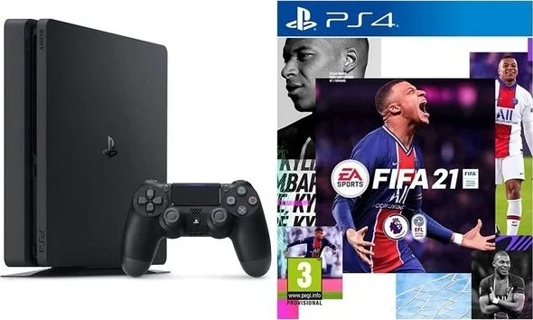 کنسول سونی پلی استیشن 4 اسلیم 1 ترابایت با دسته DS4 و بازی PS4 FIFA 2021 | 1231247