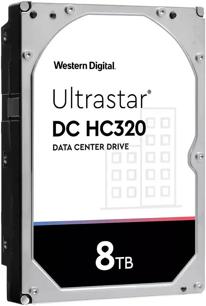 هارد دیسک داخلی 8 ترابایتی وسترن دیجیتال Ultrastar DC HC320، رابط SATA 6Gb/s، سایز 3.5 اینچ، مناسب مراکز داده، دارای 256 مگابایت حافظه کش، سرعت چرخش 7200 دور در دقیقه، عمر مفید 2 میلیون ساعت، 600,000 سیکل بارگیری/تخلیه مدل HUS728T8TALE6L4 - 0B36404
