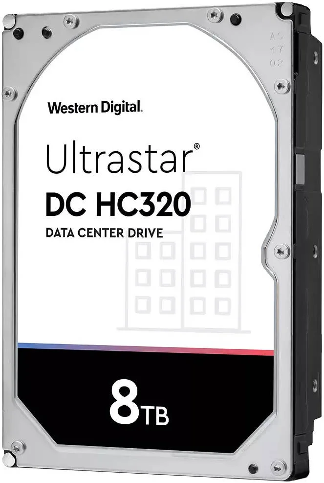 هارد دیسک داخلی 8 ترابایتی وسترن دیجیتال Ultrastar DC HC320، رابط SATA 6Gb/s، سایز 3.5 اینچ، مناسب مراکز داده، دارای 256 مگابایت حافظه کش، سرعت چرخش 7200 دور در دقیقه، عمر مفید 2 میلیون ساعت، 600,000 سیکل بارگیری/تخلیه مدل HUS728T8TALE6L4 - 0B36404