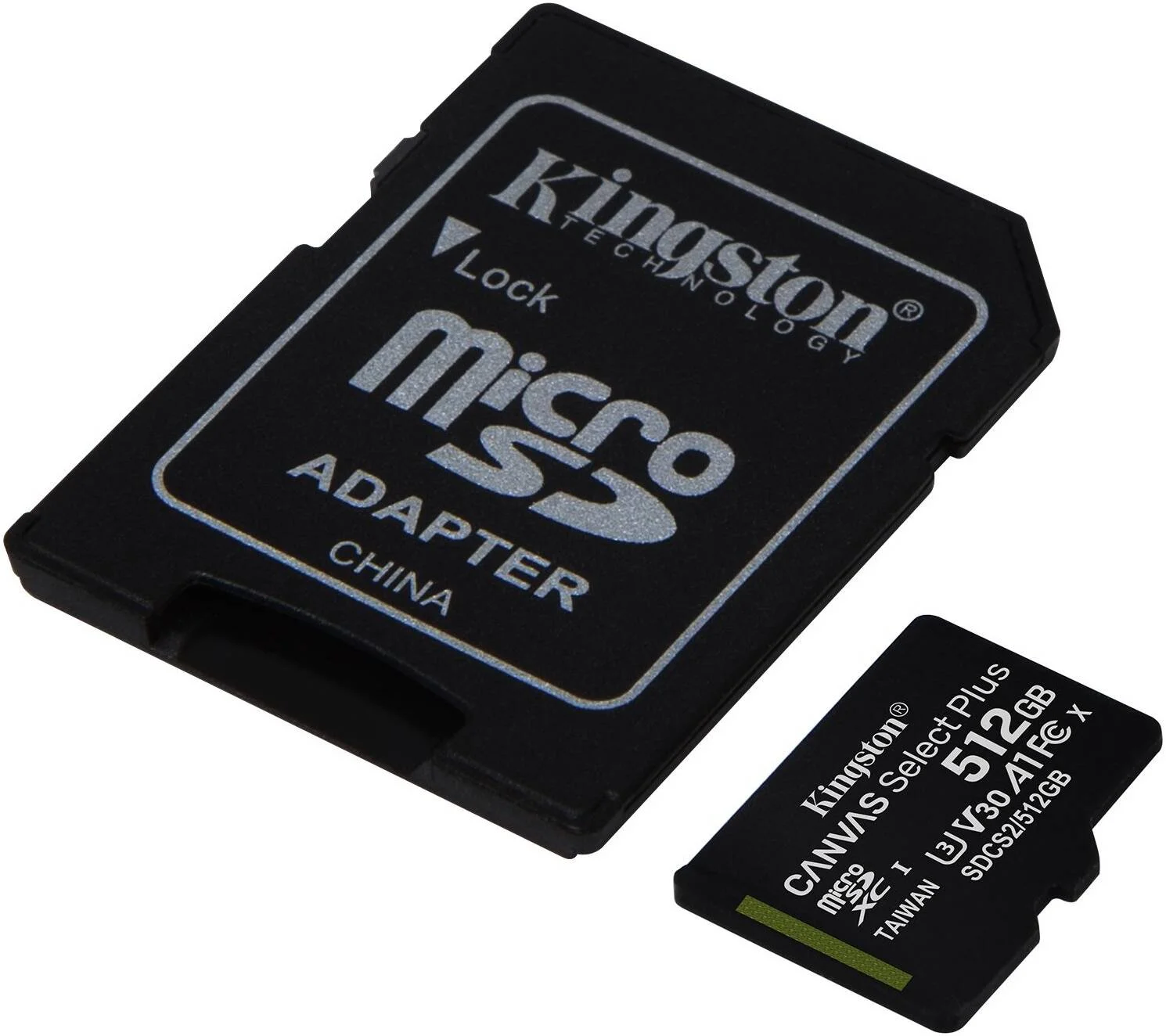کارت حافظه microSD کینگستون Canvas Select Plus، کلاس سرعت UHS-I، U3، V30، سرعت خواندن/نوشتن تا 100/85 مگابایت بر ثانیه، فرمت exFAT، شامل آداپتور SD، مشکی | SDCS2/512GB