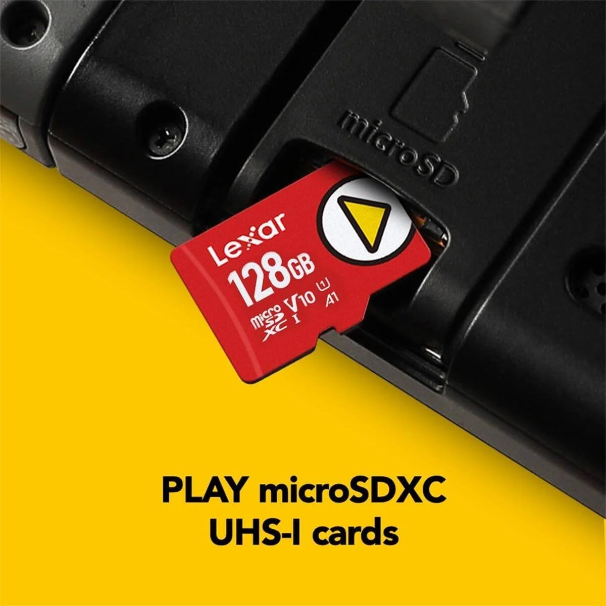 کارت حافظه میکرو اس دی Lexar PLAY با ظرفیت 128 گیگابایت، UHS-I، سرعت خواندن تا 150 مگابایت بر ثانیه، سازگار با کنسول نینتندو سوییچ، دستگاه های بازی قابل حمل، تلفن های هوشمند و تبلت ها | LMSPLAY128G-BNNNU