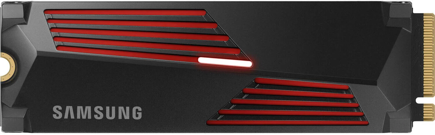 حافظه اس اس دی داخلی سامسونگ 990 Pro با هیت سینک 4 ترابایت NVMe 2.0 M.2 2280، سرعت خواندن ترتیبی 7450 مگابایت بر ثانیه، سرعت نوشتن ترتیبی 6900 مگابایت بر ثانیه، ولتاژ 3.3، V-NAND 3-bit MLC، مشکی | MZ-V9P4T0CW