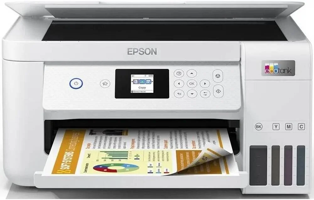 پرینتر مخزن جوهر جوهرافشان چندکاره اپسون EcoTank L4260 با قابلیت چاپ دورو، اتصال Wi-Fi، چاپ بدون حاشیه تا سایز A4، رزولوشن 5760x1440 dpi، سرعت چاپ 10.5ipm/5.0ipm، شارژ جوهر بدون نشتی، سفید | C11CJ63513