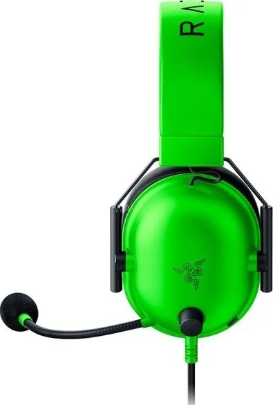هدست گیمینگ سیم دار Razer BlackShark V2 X Esports، صدای فراگیر 7.1، درایورهای 50 میلی متری، ساختار سبک وزن 240 گرمی، میکروفون حذف نویز، بالشتک های فوم حافظه دار هیبریدی راحت، سبز | RZ04-03240600-R3M1