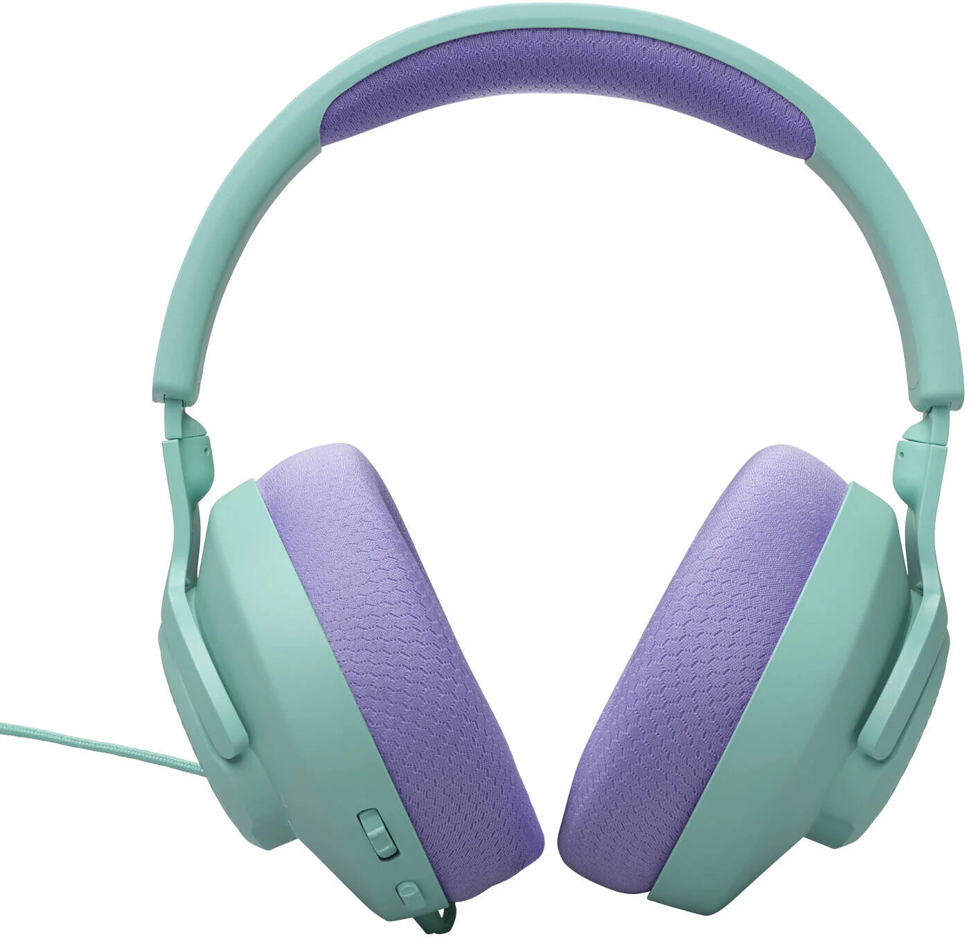 هدفون گیمینگ سیمی JBL Quantum 100M2، درایورهای دینامیک 40 میلی‌متری، بوم جداشدنی، الگوی دریافت میکروفون جهت‌دار، بالشتک‌های گوشی فوم حافظه‌دار با روکش پارچه‌ای، کابل 1.2 متری، فیروزه‌ای | JBLQTUM100M2CYN - تصویر 3