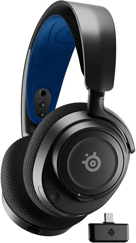 هدست گیمینگ و موبایل بی‌سیم چند منظوره SteelSeries Arctis Nova 7P، سیستم آکوستیک نوا، 2.4 گیگاهرتز و بلوتوث همزمان، باتری 38 ساعته، میکروفون ClearCast Gen2، پلی استیشن، رایانه شخصی، مشکی | 61559