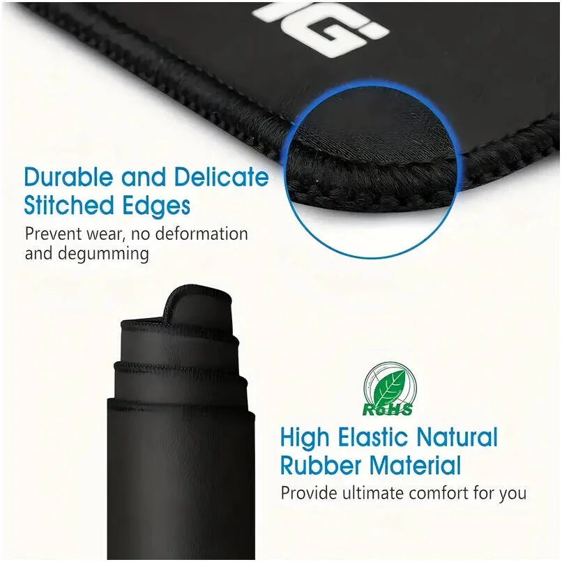 پد ماوس فوق العاده بزرگ مشکی فوتوریستی با خطوط نئون درخشان، پایه لاستیکی با کیفیت بالا و دوخت لبه دقیق، زیرانداز بادوام برای میز، مناسب برای بازی و دکوراسیون اداری، سایز 80x30 سانتی متر