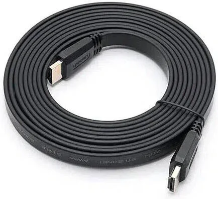 کابل تخت HDMI یوگرین ED015، طول 2 متر، HDMI 2.0، تا 4K@60Hz، 30AWG، مس قلع اندود بدون اکسیژن، کانکتور با روکش طلا، PC، لپ تاپ، تلویزیون، مشکی | 70159