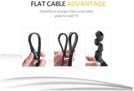 کابل تخت HDMI یوگرین ED015، طول 2 متر، HDMI 2.0، تا 4K@60Hz، 30AWG، مس قلع اندود بدون اکسیژن، کانکتور با روکش طلا، PC، لپ تاپ، تلویزیون، مشکی | 70159
