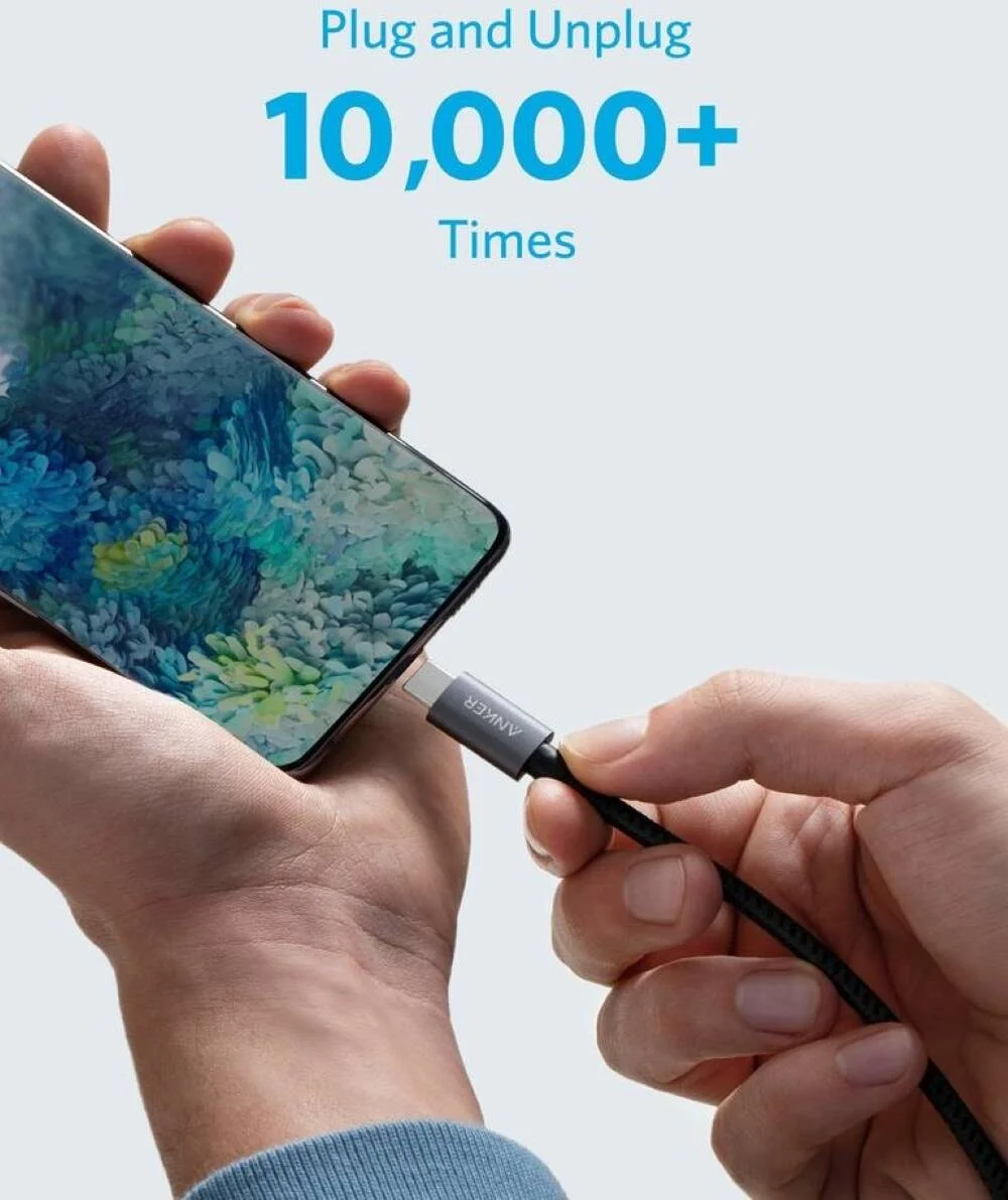 کابل USB-C به HDMI انکر 4K، کابل آداپتور 4K 60Hz، تاندربولت 3، برای MacBook Pro 2020، iPad Pro 2020، Samsung Galaxy S20/ S10، Dell XPS 13/15 و غیره، بادوام و با کیفیت | A8730H11