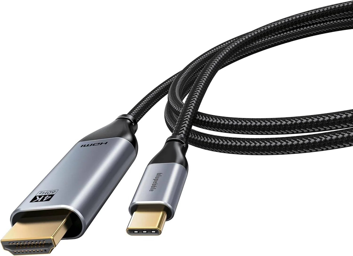 کابل تبدیل USB C به HDMI بلوپبل، آداپتور 4K Thunderbolt 3 به HDMI، سازگار با آیپد پرو، مک بوک، میت 20، گلکسی S9/S8، سرفیس بوک 2/Go و غیره - 1.8 متری