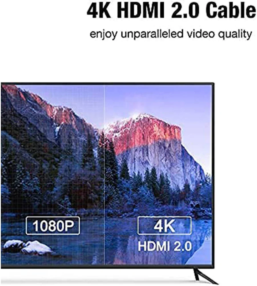 کابل گرد سرعت بالا HDTV 4K Ultra HD، خط انتقال استاندارد، کانکتور با روکش طلای 24 عیار، پشتیبانی از اترنت 10/100 مگابیت بر ثانیه، سازگار با تلویزیون/پروژکتور/Gamebox/نوت بوک، 20 متر، مشکی - آبی - تصویر 3