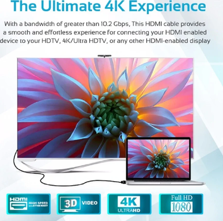 کابل صوتی و تصویری HDMI 2.0 همه کاره 4K پرومیت، با اترنت، طول 1.5 متر، 18 گیگابیت در ثانیه، کانکتور با روکش طلای 24 عیار، مشکی | ProLink4K2-150 - تصویر 2