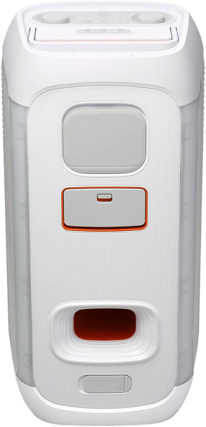 اسپیکر مهمانی قابل حمل JBL Partybox Club 120، توان خروجی 160 وات، بلوتوث 5.3، نمایش نورهای مدرن، تا 12 ساعت پخش، اتصال Auracast، محافظت دارای استاندارد IPX4، سفید | JBLPBCLUB120SWAM