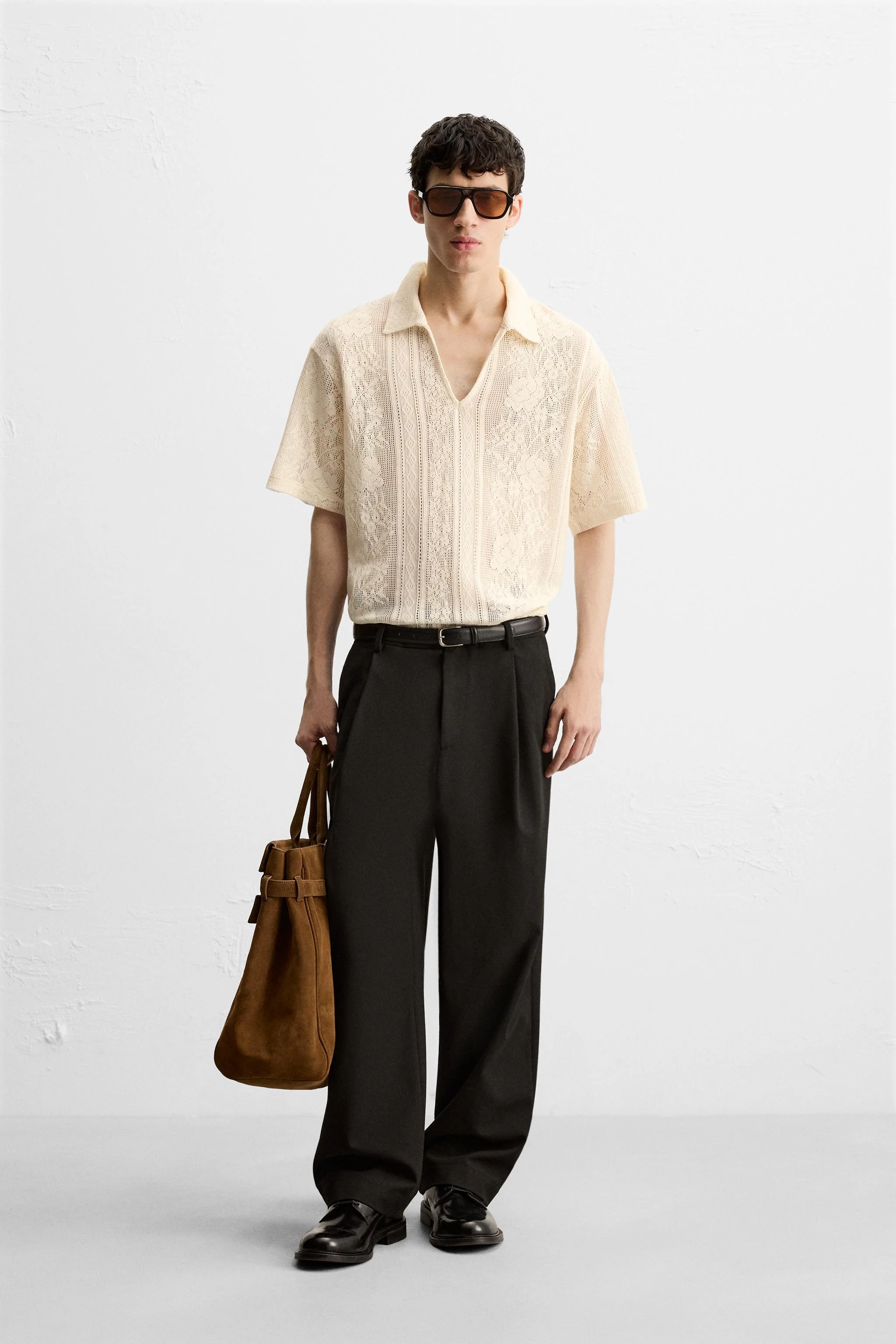 پولوشرت بافت دار ژاکارد