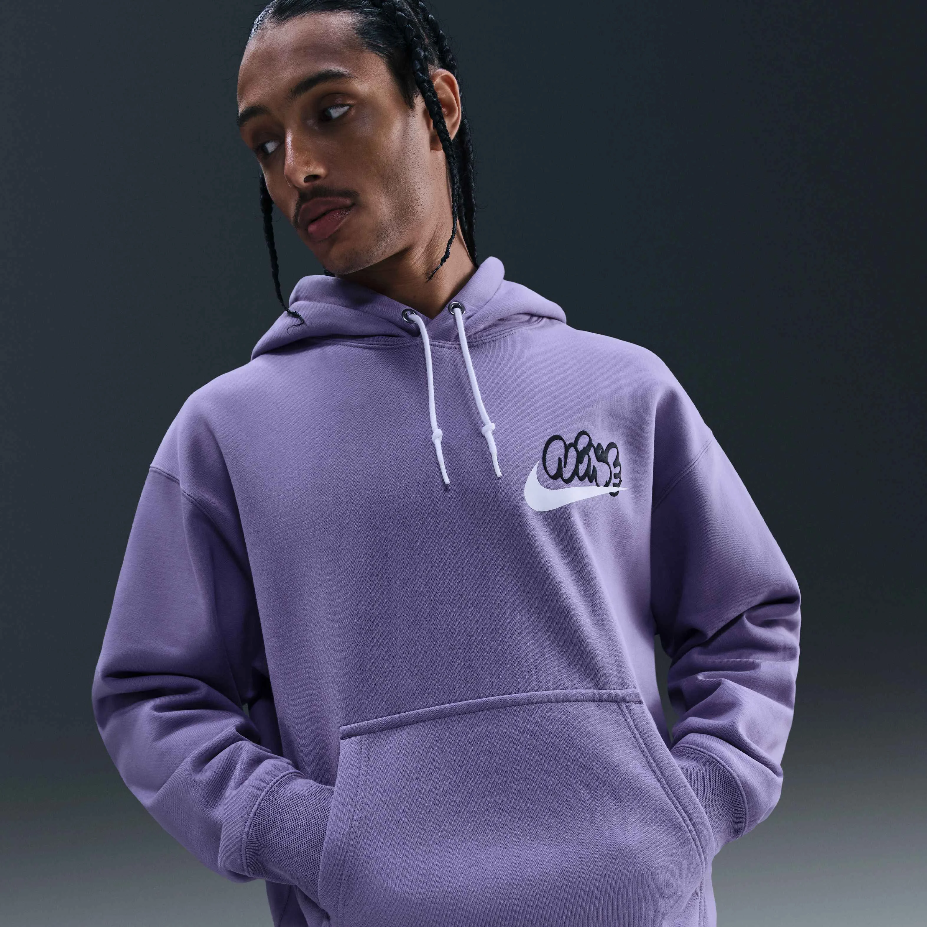 هودی پشمی مردانه نایک Solo Swoosh - آمتیست دودی