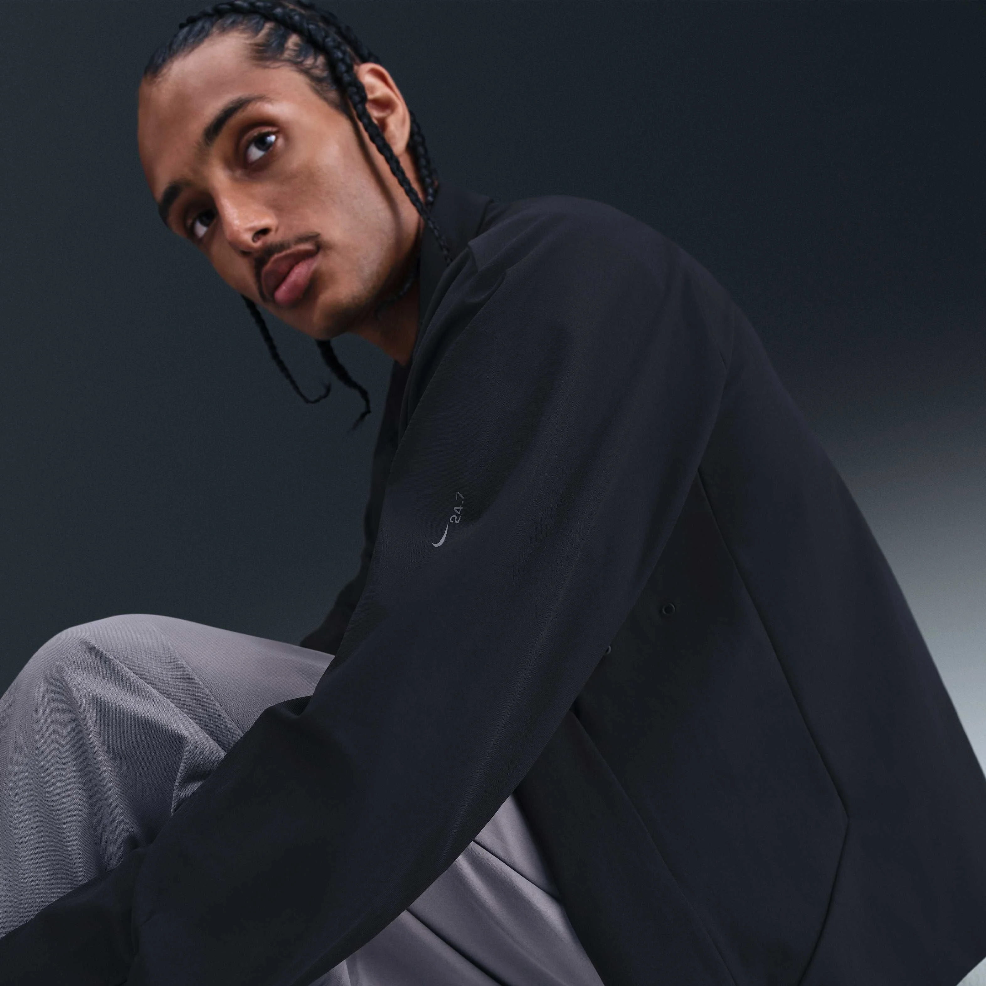 ژاکت مردانه نایکی مدل PerfectStretch 24.7 Dri-FIT UV - مشکی/خاکستری دودی تیره