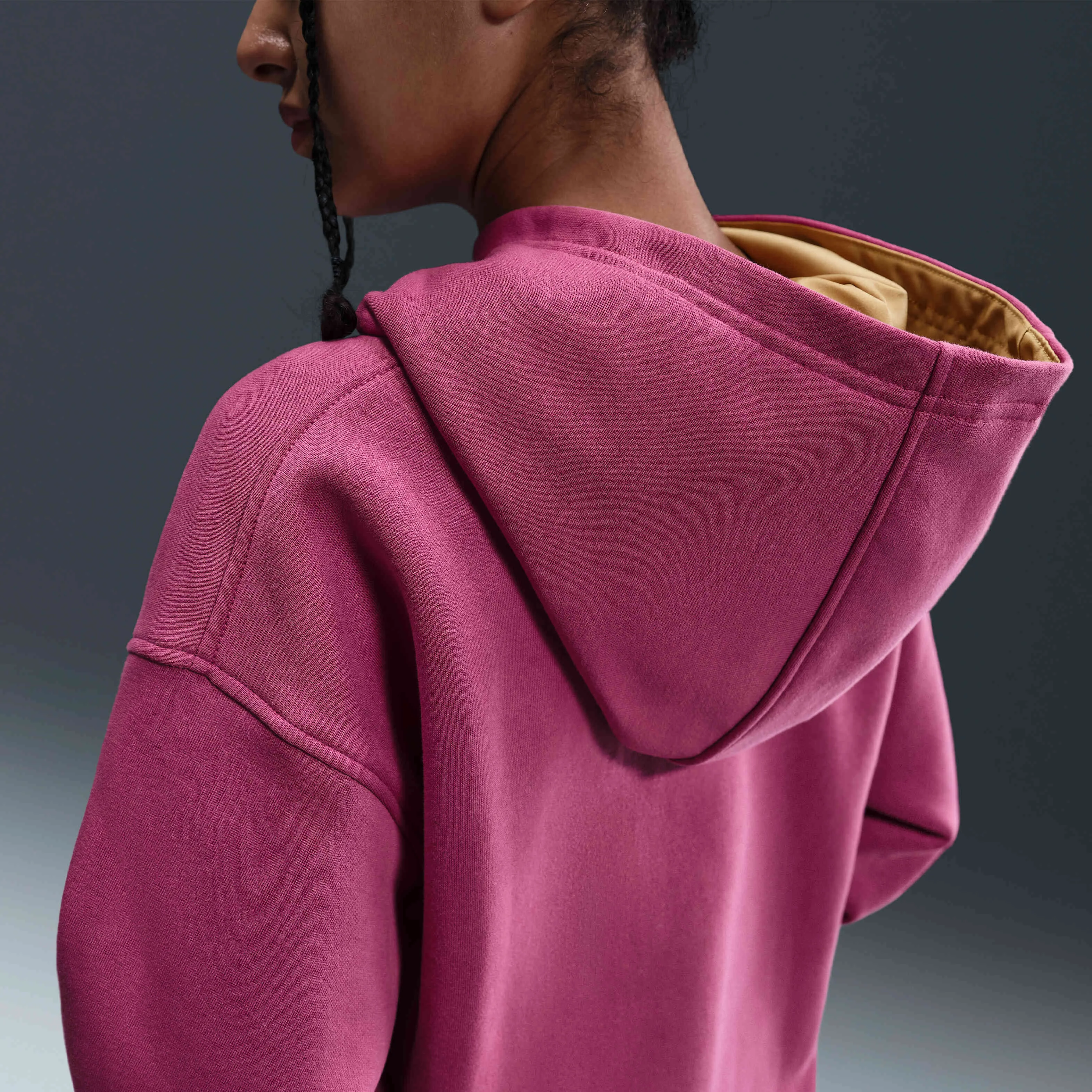 هودی بزرگ سایز ورزشی نایک کلوپ پشم گوسفند بچه گانه (دخترانه)