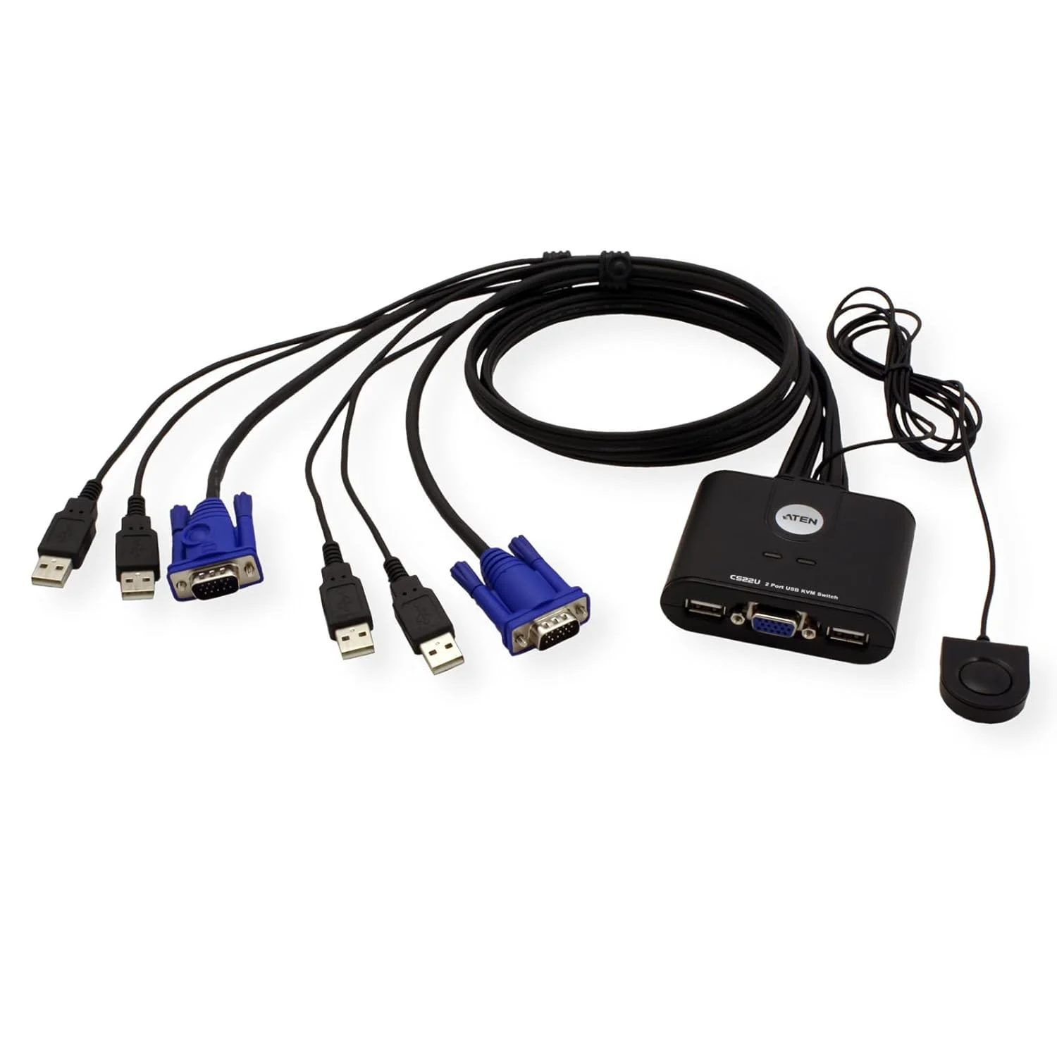 سوئیچ KVM دو پورت USB 2.0 آتن مدل CS22U - مشکی