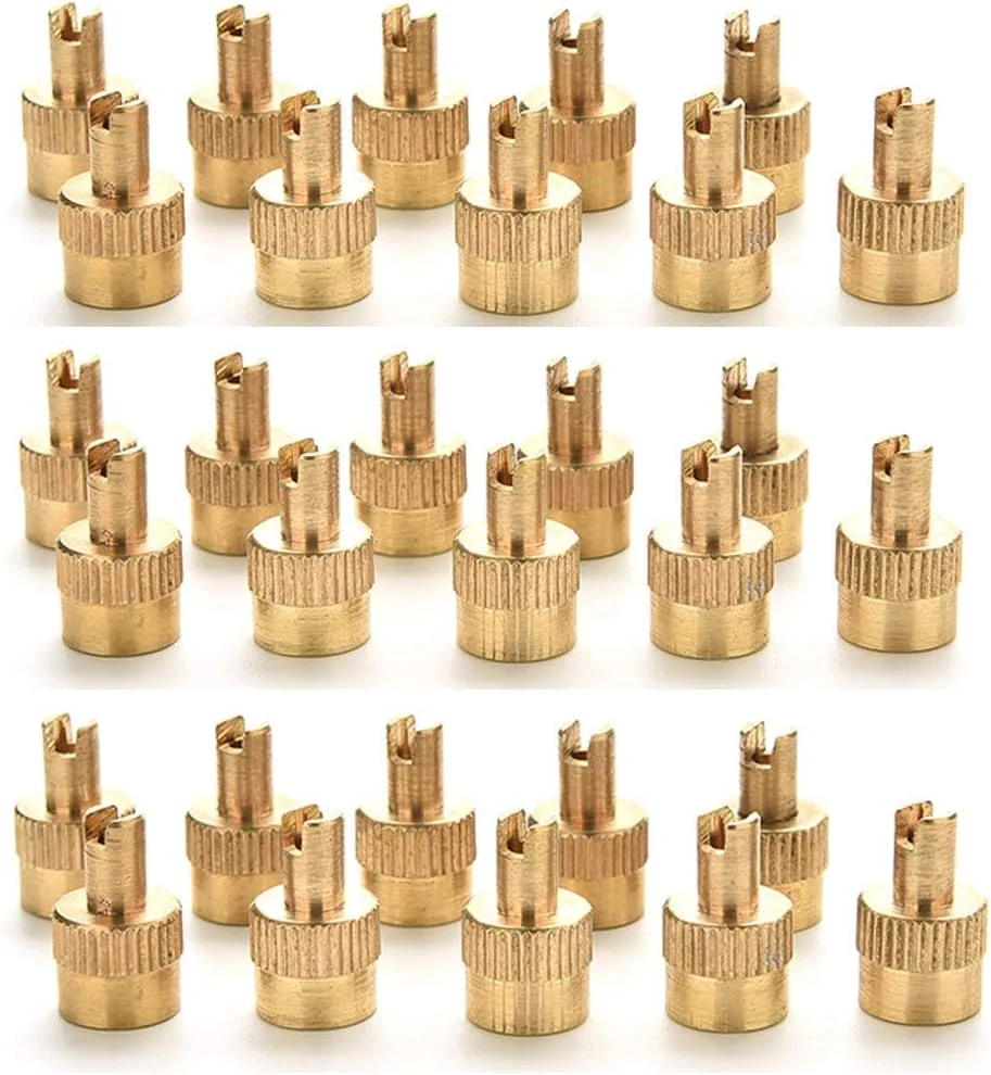 درب سوپاپ فلزی شیاردار با هسته شیر جداکننده، درپوش ساقه گرد و غبار هوا برای شیر تایر (10/20/30/50 عدد) 2.2 AAAJJJAAN3666666