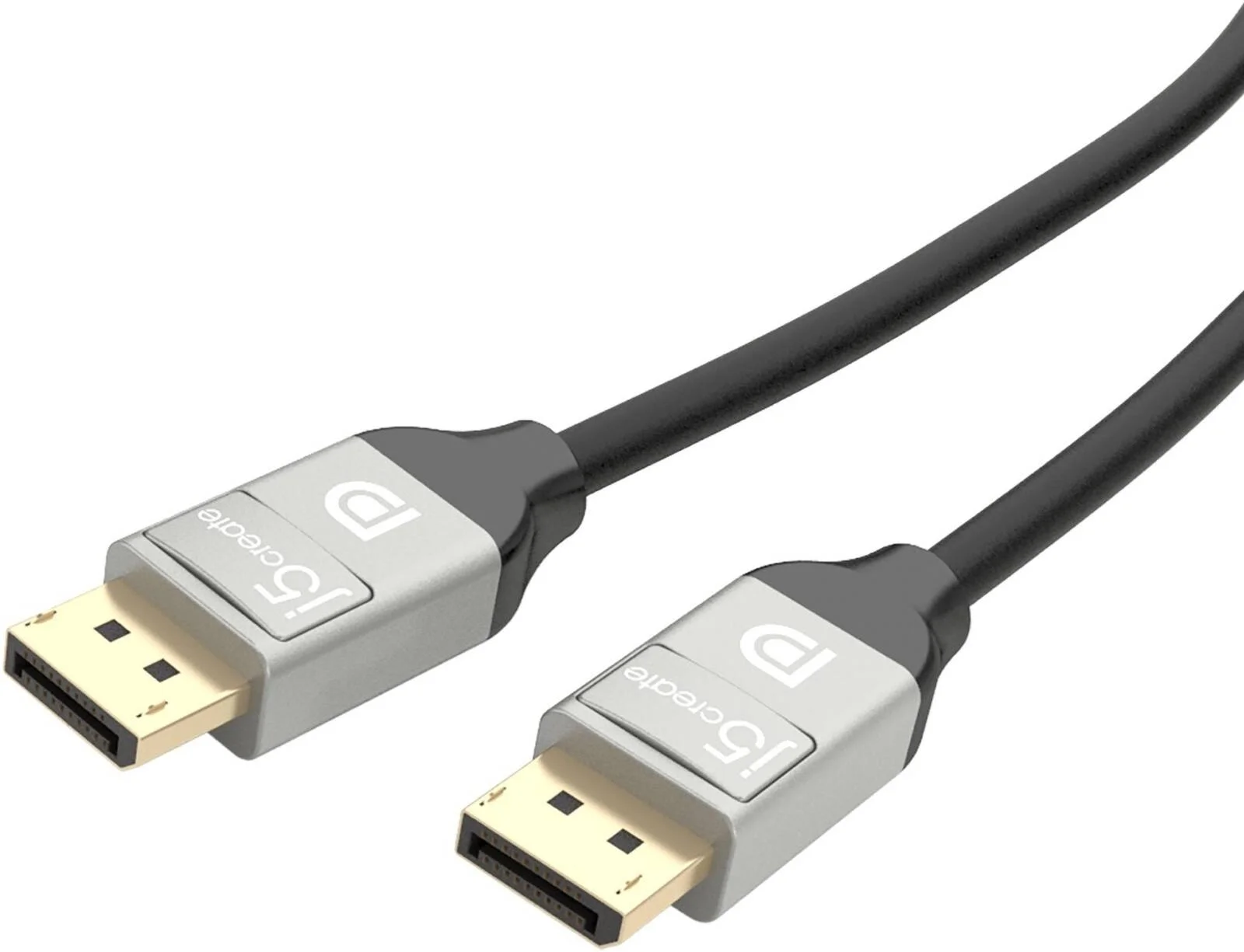 کابل DisplayPort 4K مدل JDC42، رابط DP نر به DP نر، پشتیبانی از رزولوشن تا 4K x 2K @ 60Hz، نرخ انتقال داده 21.6 گیگابیت بر ثانیه، پشتیبانی از High Bit Rate 2 (HBR2)، طول کابل 1.8 متر، مشکی
