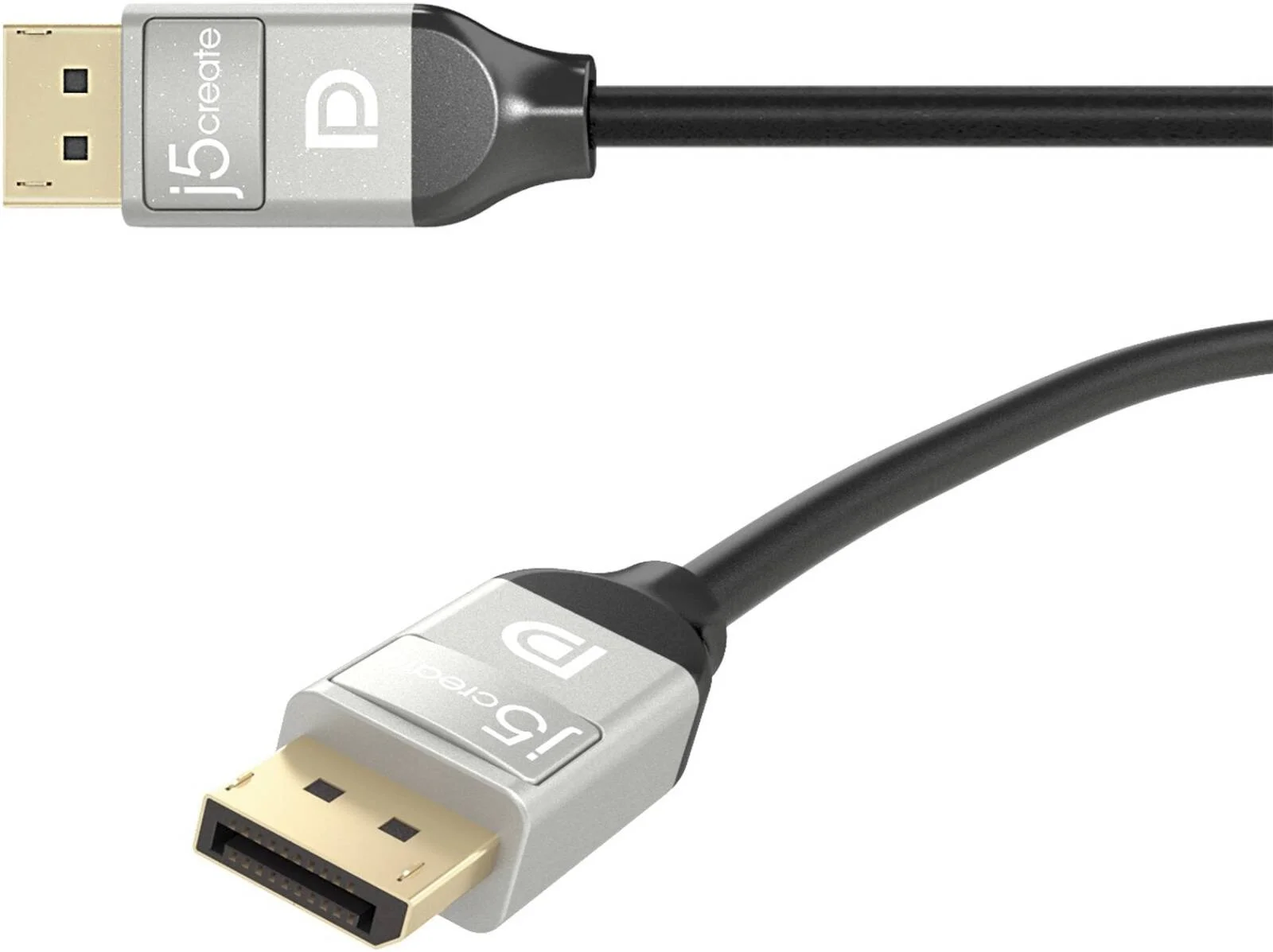 کابل DisplayPort 4K مدل JDC42، رابط DP نر به DP نر، پشتیبانی از رزولوشن تا 4K x 2K @ 60Hz، نرخ انتقال داده 21.6 گیگابیت بر ثانیه، پشتیبانی از High Bit Rate 2 (HBR2)، طول کابل 1.8 متر، مشکی