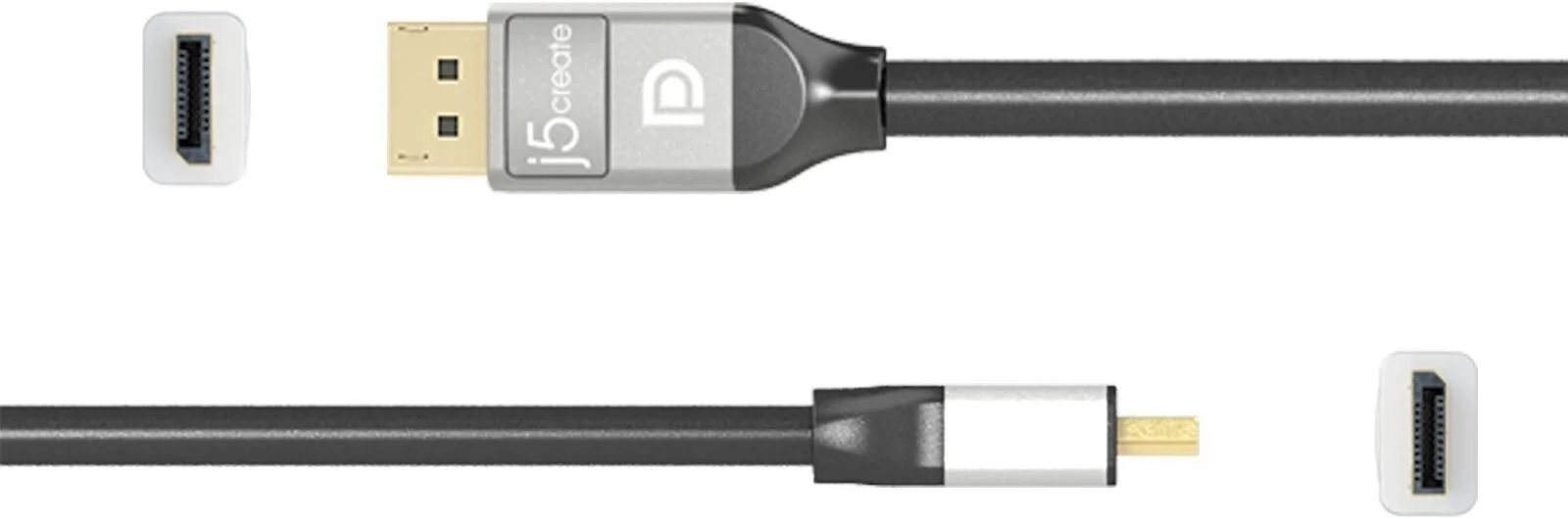 کابل DisplayPort 4K مدل JDC42، رابط DP نر به DP نر، پشتیبانی از رزولوشن تا 4K x 2K @ 60Hz، نرخ انتقال داده 21.6 گیگابیت بر ثانیه، پشتیبانی از High Bit Rate 2 (HBR2)، طول کابل 1.8 متر، مشکی
