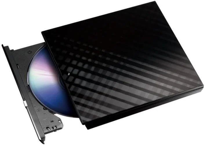 دی وی دی رایتر اکسترنال Glowster با پورت USB، مشکی، سازگار با فرمت های مختلف، قابل حمل و ایده آل برای پشتیبان گیری و ذخیره سازی داده.