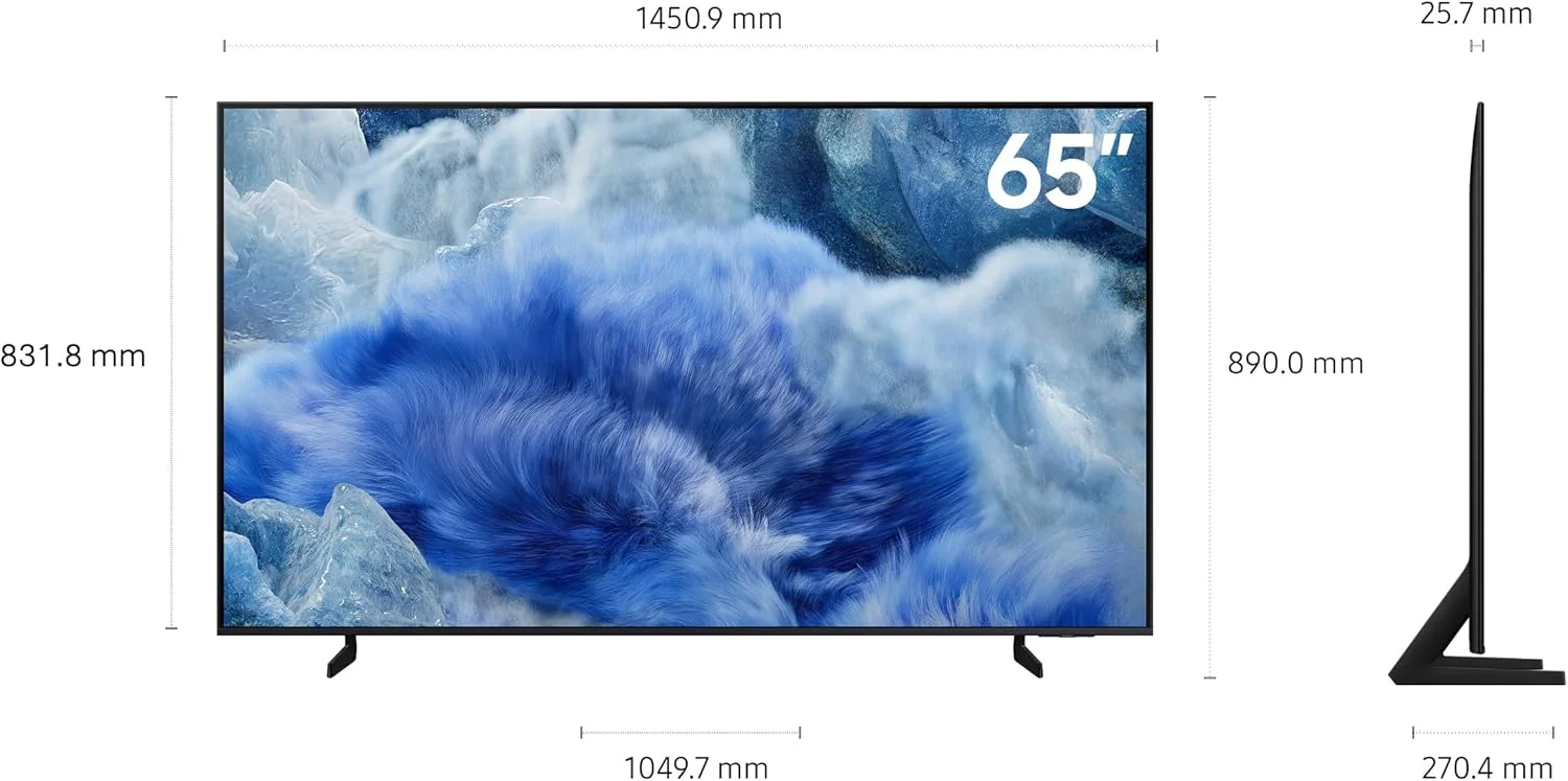 تلویزیون 65 اینچ کیولد سامسونگ، Q8F، 4K، پردازنده هوش مصنوعی Q4، حجم رنگ 100% با Quantum Dot، AirSlim، محتوای رایگان بی پایان، تلویزیون هوشمند Samsung Vision AI، QA65Q8FAAUXZN (نسخه امارات متحده عربی - 2025)
