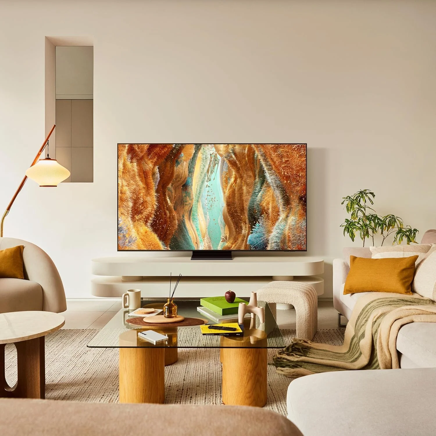 تلویزیون 65 اینچ Neo QLED سامسونگ، مدل QN70F، 4K، Mini LED، پردازنده NQ4 AI Gen2، تکنولوژی Quantum Matrix Slim، Motion Xcelerator 144Hz، تلویزیون هوشمند Samsung Vision AI، مدل QN70 (نسخه بین المللی 2025)