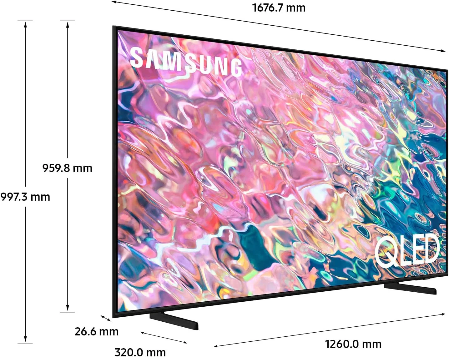 تلویزیون سامسونگ QE75Q60B - سایز 75 اینچ - 4K QLED - مدل 2022 - نسخه بین المللی (بازسازی شده)