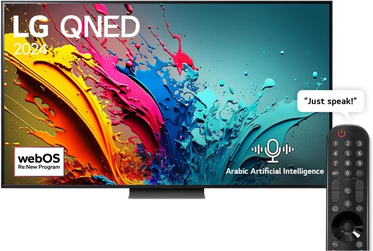 تلویزیون هوشمند 86 اینچ کیوند ال جی (بازسازی شده) مدل QNED86 4K با ریموت جادویی هوش مصنوعی HDR10 webOS24 سال 2024