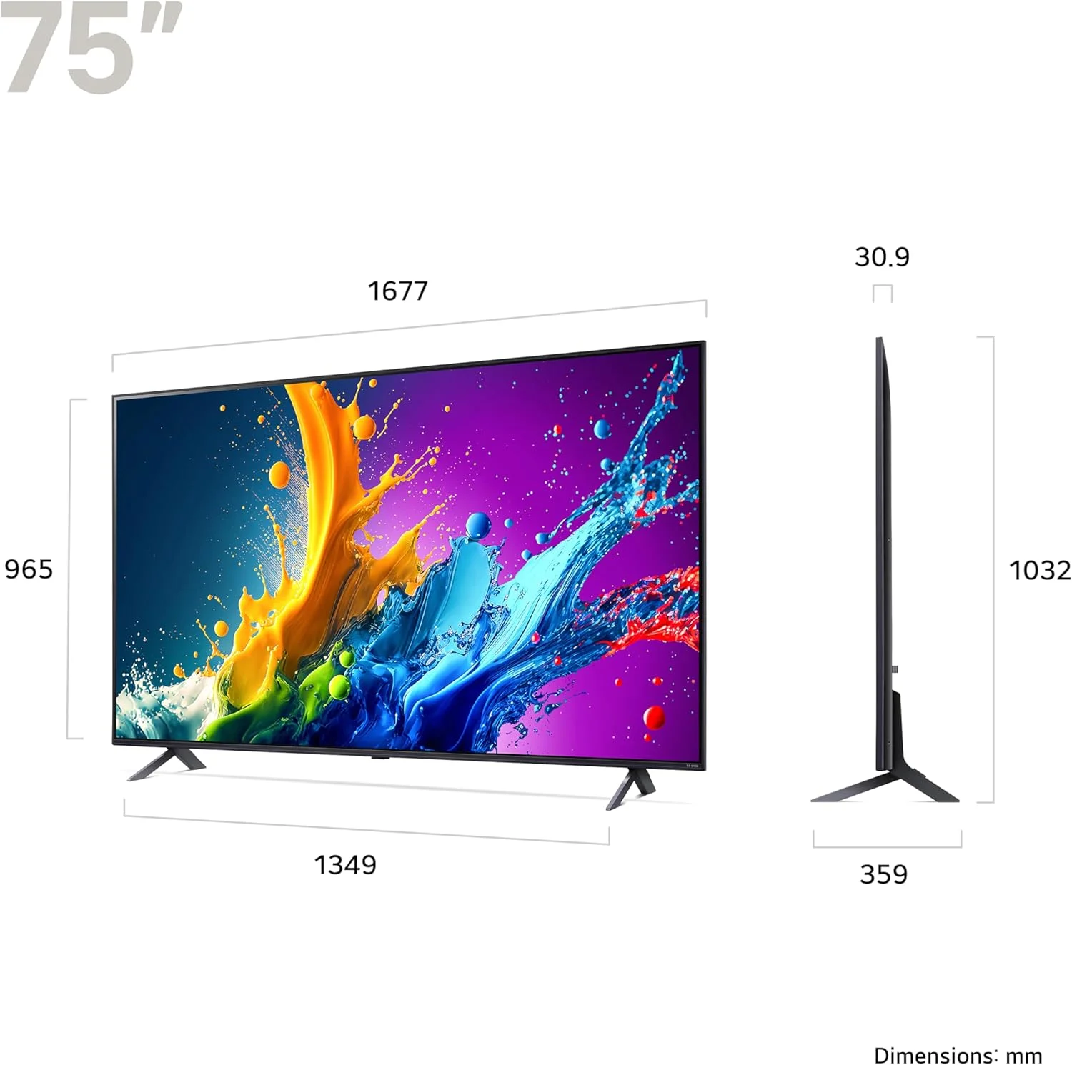 تلویزیون هوشمند 75 اینچی 4K UHD ال‌جی مدل 75QNED80T6A، (پردازنده α5 AI Gen7، Freeview Play و آمازون الکسا، 60 هرتز) [مدل 2024]