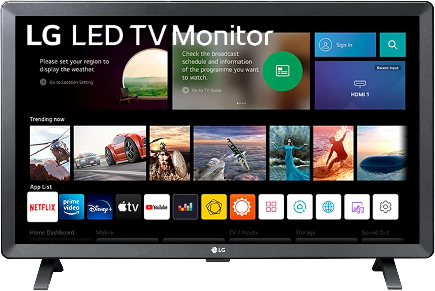 مانیتور تلویزیون ال‌جی مدل 24TQ520S-PZ - سایز 23.6 اینچ، کیفیت HD، نرخ نوسازی 60 هرتز، زمان پاسخگویی 14 میلی‌ثانیه، رزولوشن 1366x768 پیکسل، بلندگوهای استریو 2x5 وات، قابلیت نصب دیواری، تلویزیون هوشمند webOS، اتصال بی‌سیم هوشمند