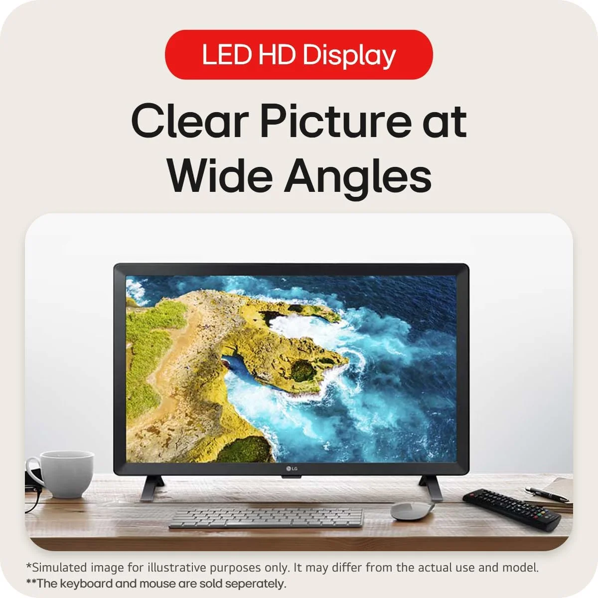 مانیتور تلویزیون ال‌جی مدل 24TQ520S-PZ - سایز 23.6 اینچ، کیفیت HD، نرخ نوسازی 60 هرتز، زمان پاسخگویی 14 میلی‌ثانیه، رزولوشن 1366x768 پیکسل، بلندگوهای استریو 2x5 وات، قابلیت نصب دیواری، تلویزیون هوشمند webOS، اتصال بی‌سیم هوشمند