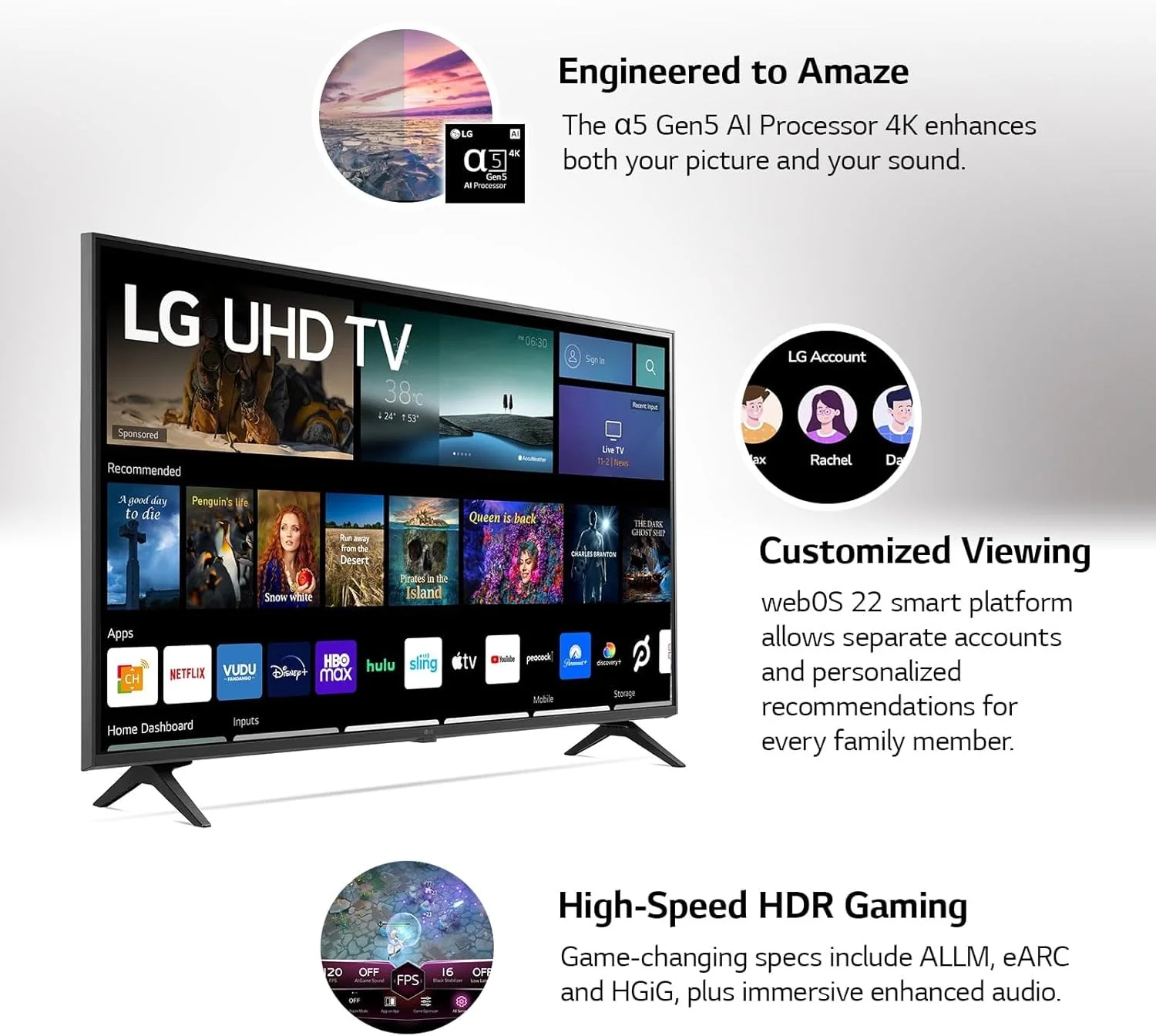 تلویزیون هوشمند ال جی 70 اینچ کلاس 4K UHD 2160P webOS - مدل 70UQ7070ZUD نسخه بین المللی (بازسازی شده) - تصویر 3 تلویزیون هوشمند ال جی 70 اینچ کلاس 4K UHD 2160P webOS - مدل 70UQ7070ZUD نسخه بین المللی (بازسازی شده) - تصویر 3