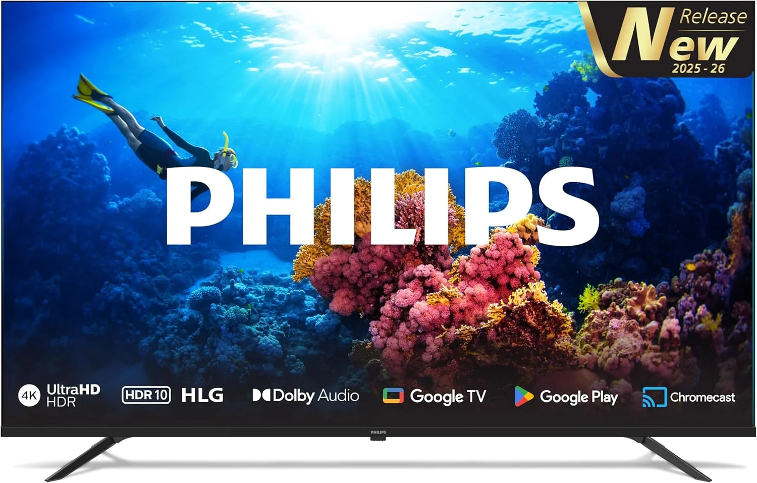تلویزیون 65 اینچ فیلیپس Google TV (مدل جدید 2025-26) 4K UHD | دستیار گوگل | گوگل کست | HDR | HLG | MEMC | DOLBY AUDIO | محتوای جهانی گوگل | 65PUT7390