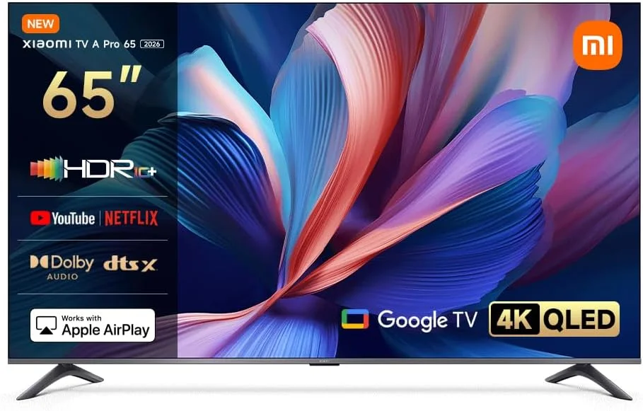 تلویزیون شیائومی A Pro 65 اینچ 2026 | گوگل تی‌وی | نمایشگر 4K QLED | دالبی آودیو، DTS-X و DTS Virtual:X | روکش فلزی ممتاز | کنترل از راه دور بلوتوثی 360 درجه