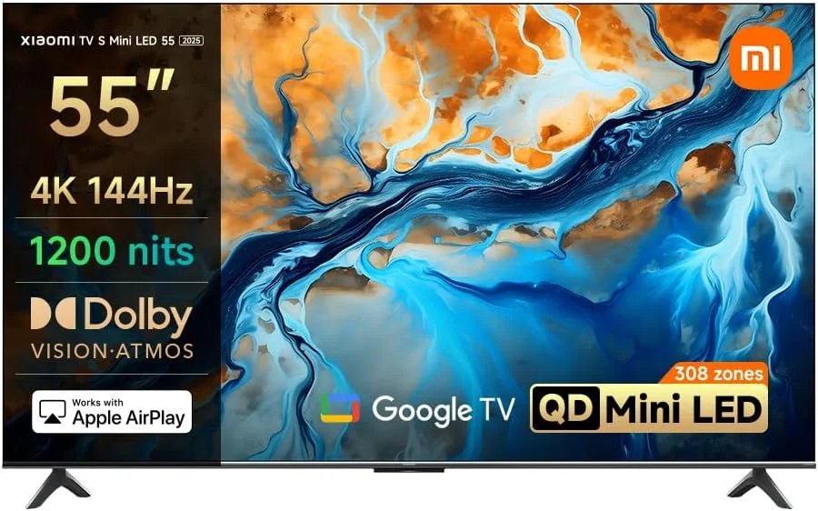 تلویزیون شیائومی S Mini LED 55 اینچ 2025 | نمایشگر 4K QD-MiniLED روشن با رنگ دقیق | نرخ نوسازی 144 هرتز | روکش فلزی ممتاز با طراحی حاشیه فوق العاده باریک | موتور هوش مصنوعی قدرتمند برای بهبود تصویر