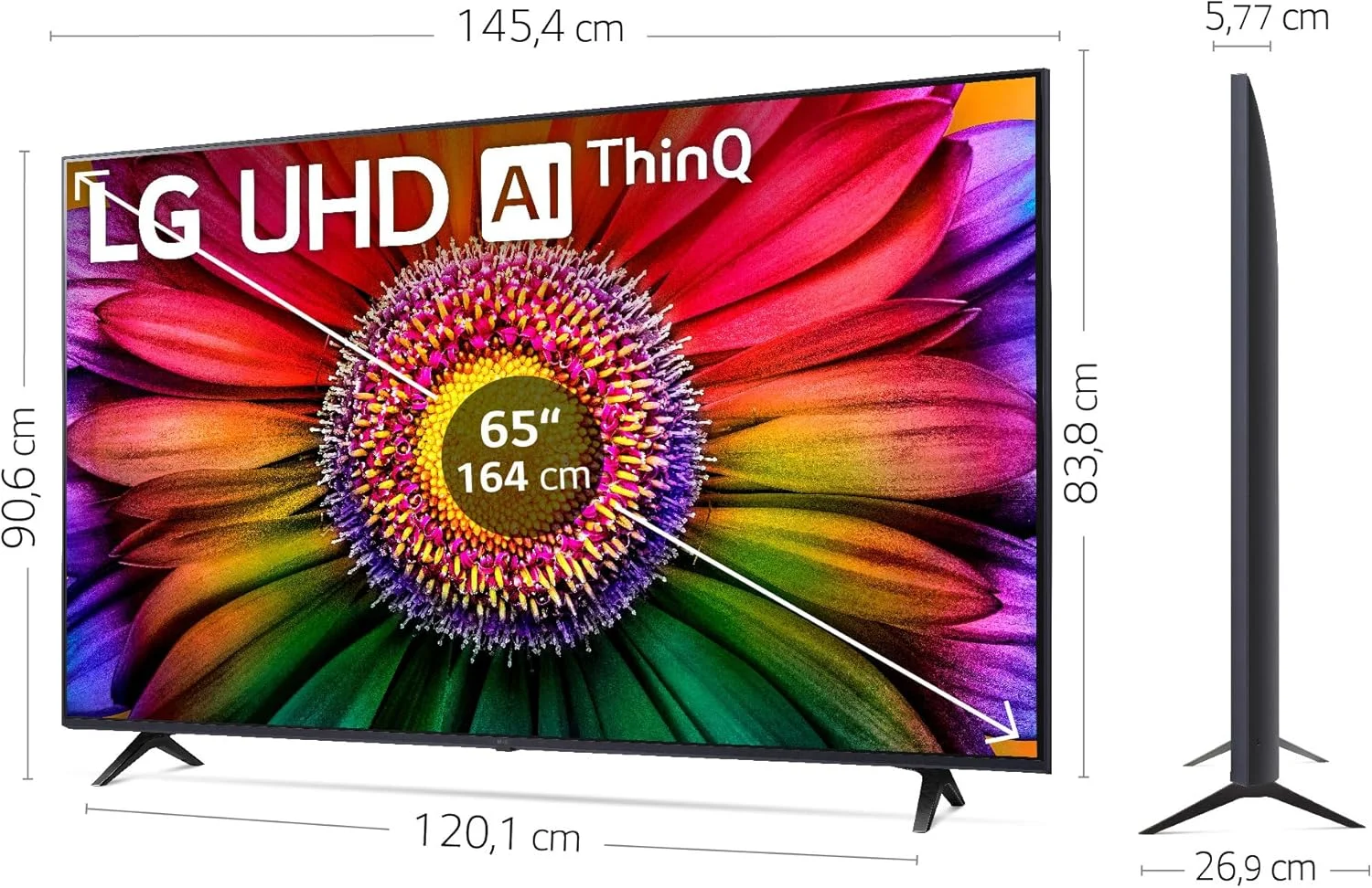 تلویزیون 65UR80006LJ (164 سانتی متر (65 اینچ)، مشکی، UltraHD/4K، تلویزیون هوشمند، تیونر سه گانه)