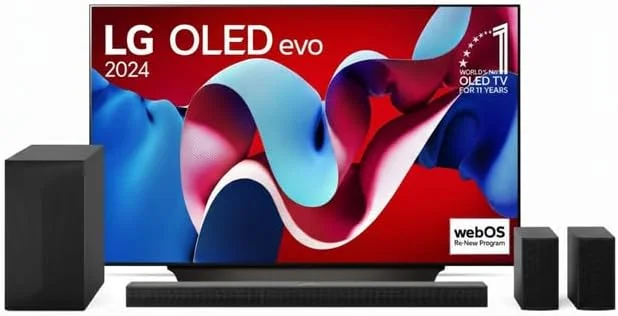 Bundle LG 83 Inch TV OLED evo C4 + LG Soundbar S75TR for TV with Dolby Atmos 5.1.1 channel Black, OLED evo 2024 83 Inch Size