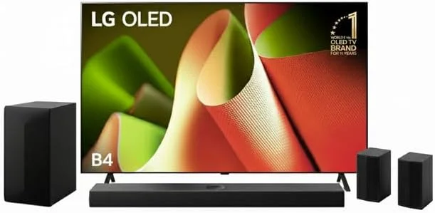 باندل تلویزیون 55 اینچ LG مدل OLED55B46LA + ساندبار LG مدل S75TR برای تلویزیون با Dolby Atmos، تلویزیون هوشمند 4K Ultra HD OLED با AI ThinQ، Dolby Atmos، Alexa و Google Assistant، HDMI 2.1، حالت بازی سایز 55 اینچ