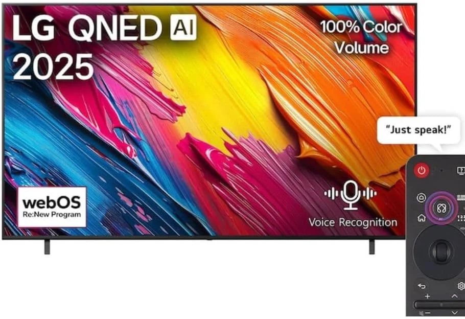 تلویزیون هوشمند 86 اینچی ال جی QNED مدل 86QNED70A6A با کیفیت 4K و پردازنده هوش مصنوعی QNED70، ریموت جادویی AI، HDR10 و سیستم عامل webOS25 (سال 2025)