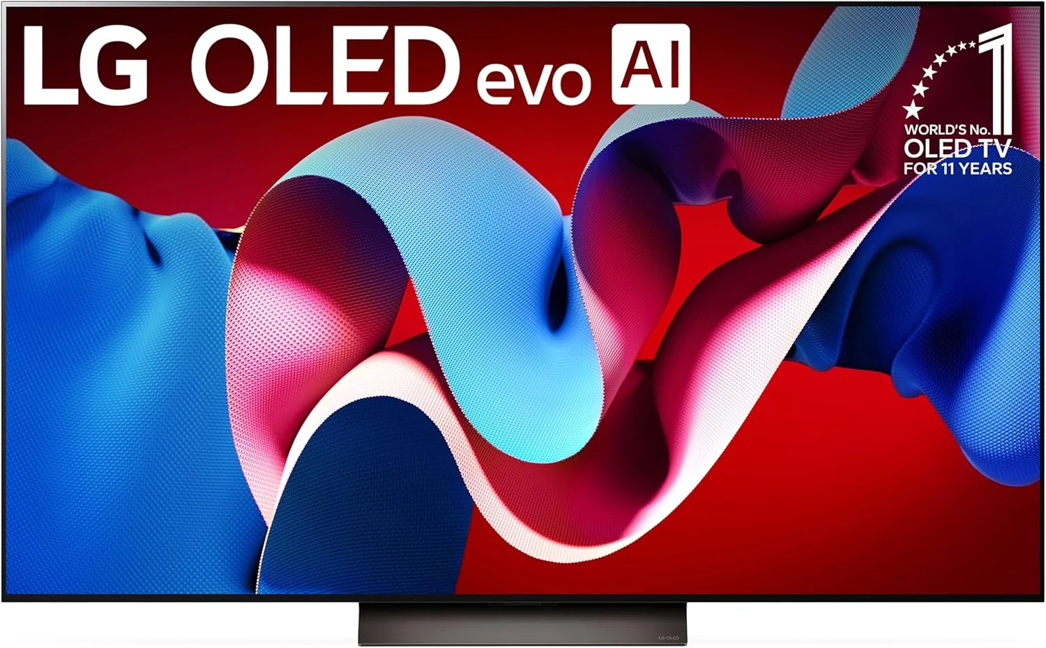 تلویزیون هوشمند 65 اینچی LG OLED evo C4 Series با پردازنده 4K و صفحه تخت به همراه ریموت جادویی با هوش مصنوعی و الکسا (OLED65C4PUA, 2024)