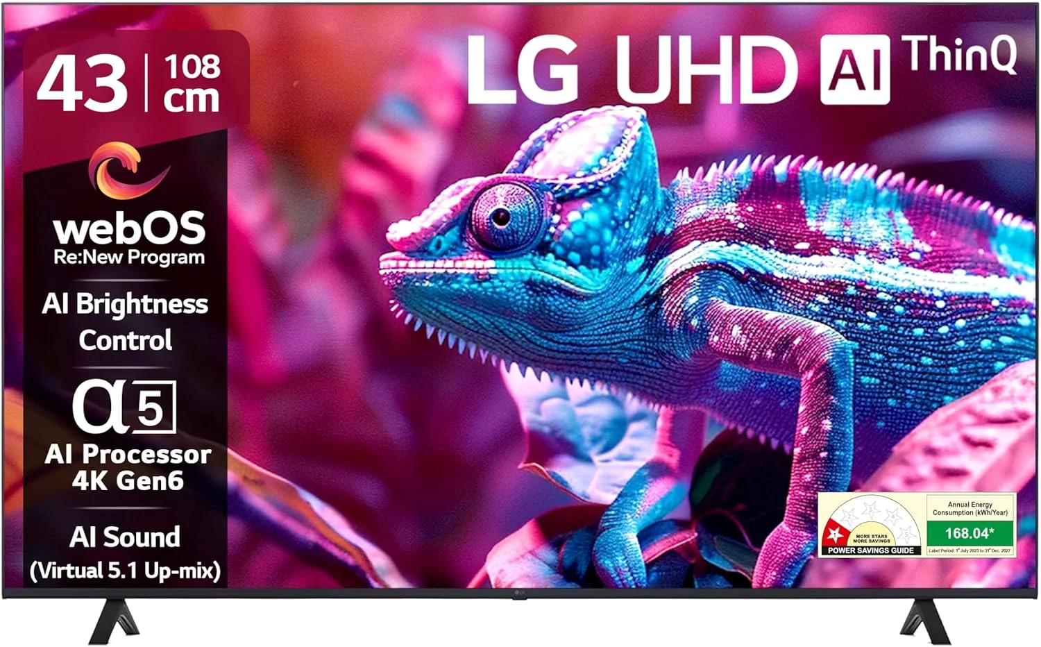 تلویزیون ال ای دی هوشمند 4K Ultra HD ال‌جی سری UR75 مدل 43UR75006LC با ابعاد 108 سانتی‌متر (43 اینچ)