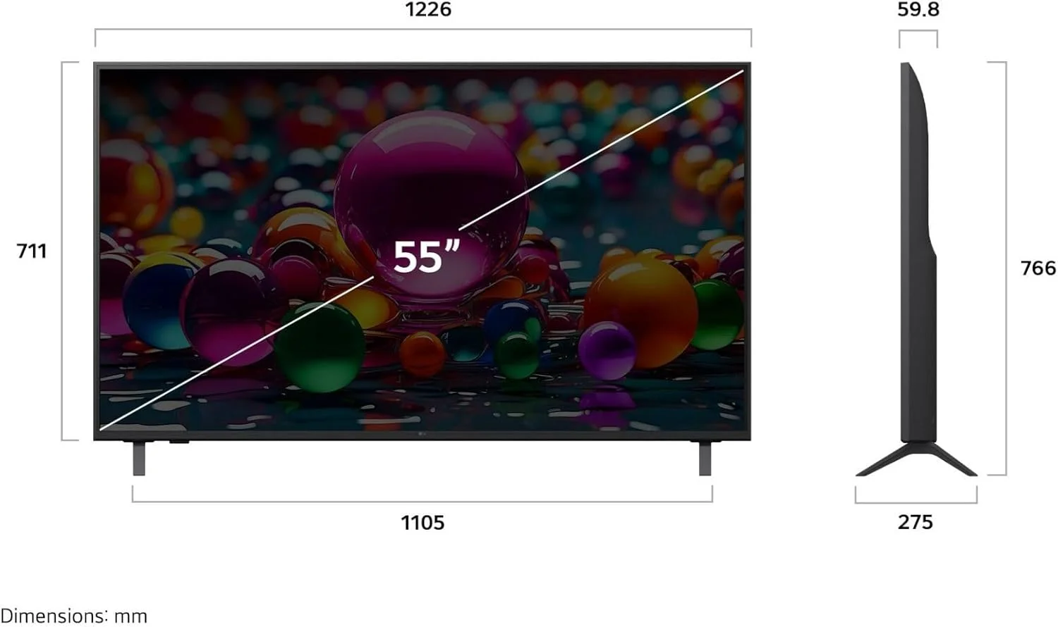 تلویزیون هوشمند 55 اینچ ال جی UHD AI UA85 4K با ریموت جادویی AI و HDR10 webOS25 مدل 2025