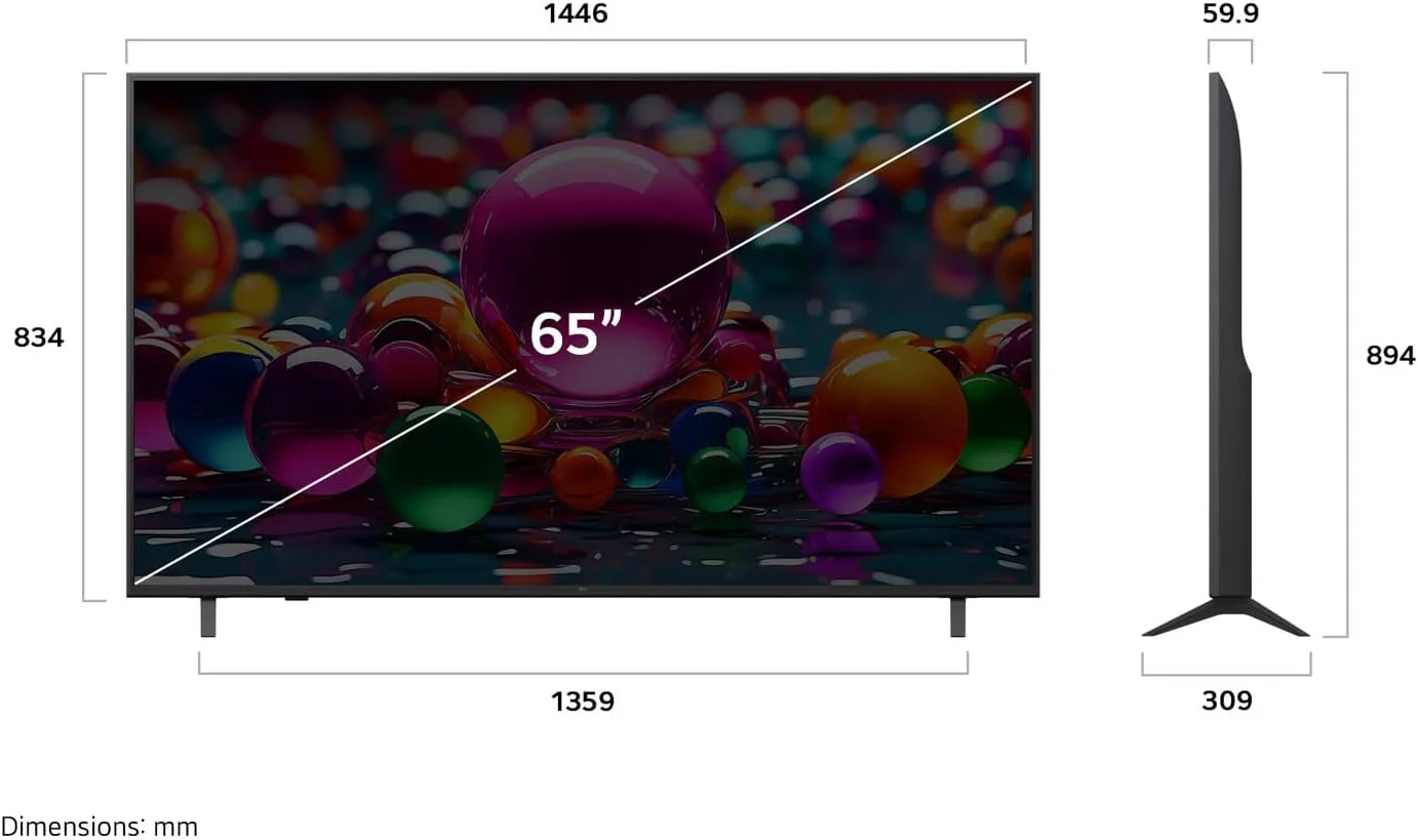 تلویزیون هوشمند 65 اینچ ال جی UHD AI UA85 4K با ریموت جادویی AI و HDR10 webOS25 مدل 2025